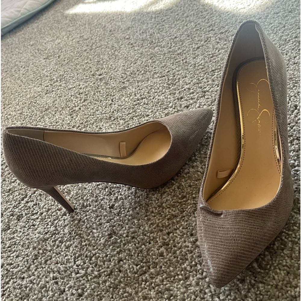 Jessica Simpson Metallic Heel Pumps